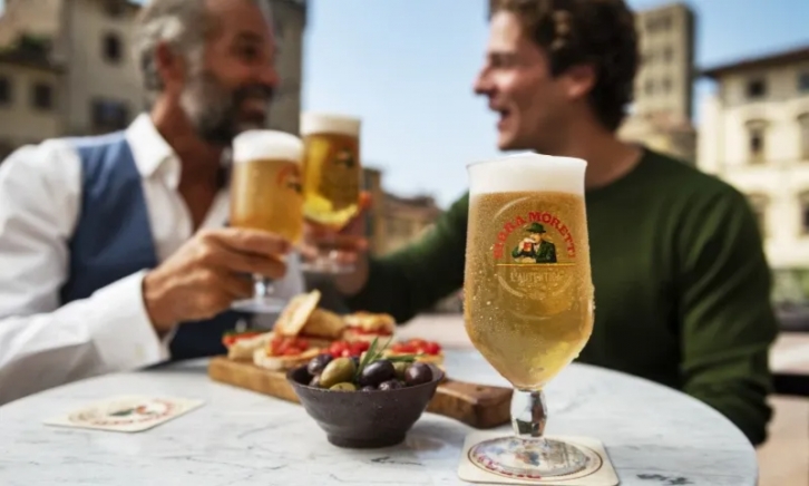 Birra Moretti op het terras
